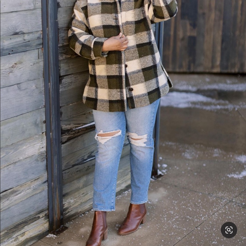 Madewell Belrose Shirt-Jacket in Maran Plaid - Picture 7 of 12